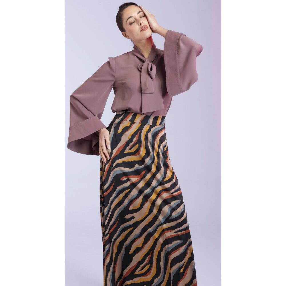 NEW ANONYME oversized bow long sleeve blouse in onion